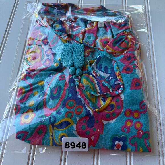 Talbots Multicolor abstract print babydoll blouse size XL - Picture 10 of 10